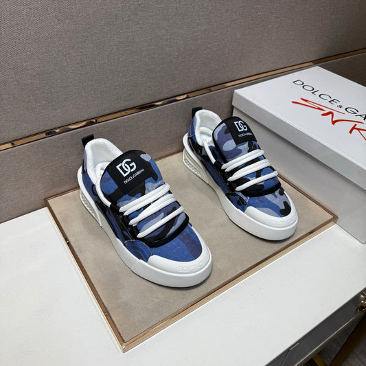 Dolce & Gabbana DG Couple's Multi-Material Casual Sneakers 4 Colors