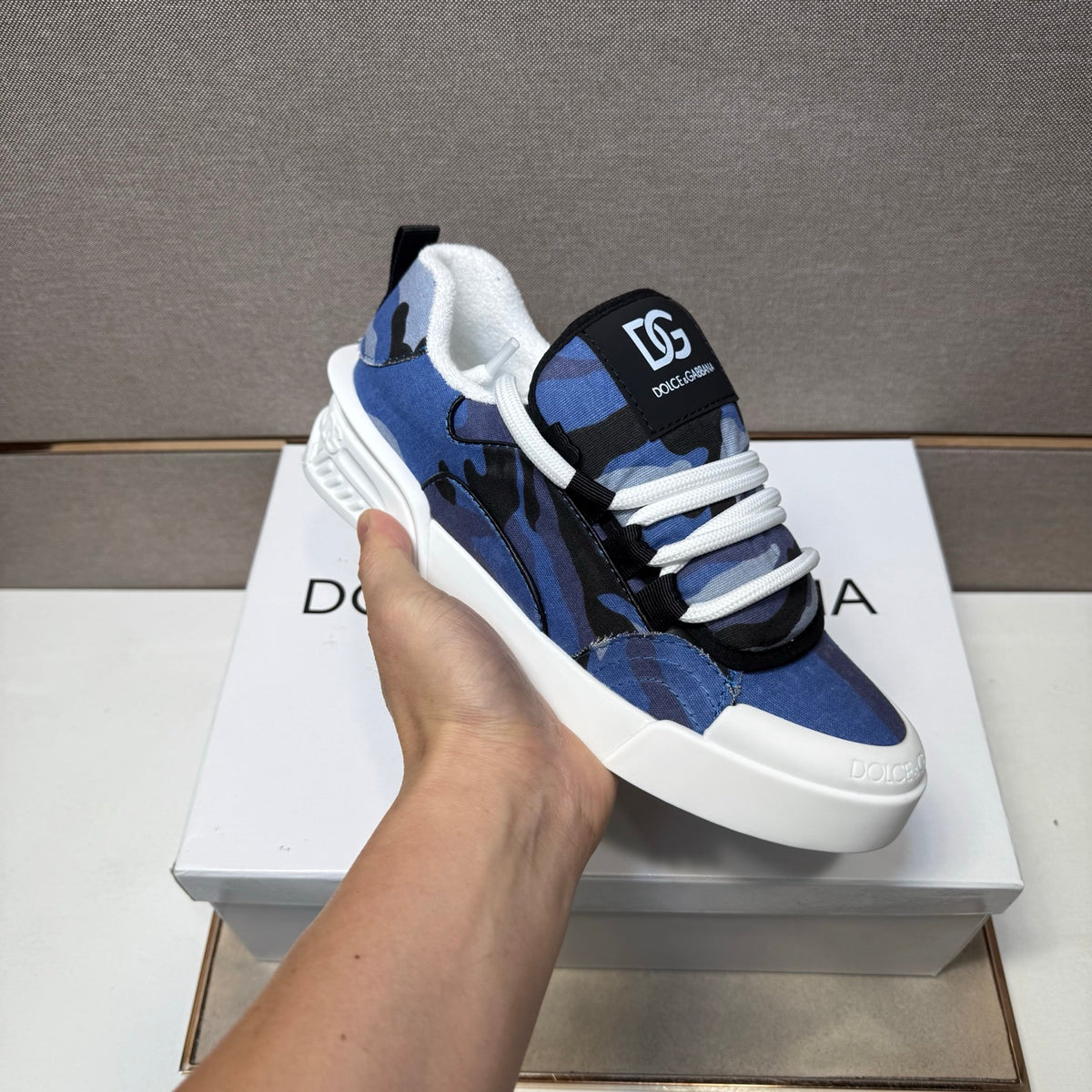 Dolce & Gabbana DG Couple's Multi-Material Casual Sneakers 4 Colors
