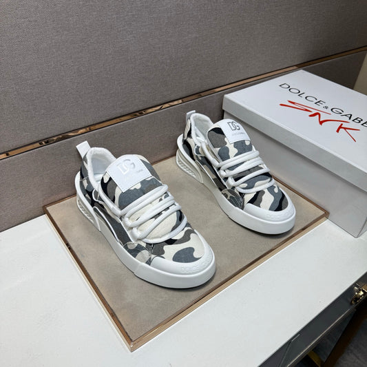 Dolce & Gabbana DG Couple's Multi-Material Casual Sneakers 4 Colors