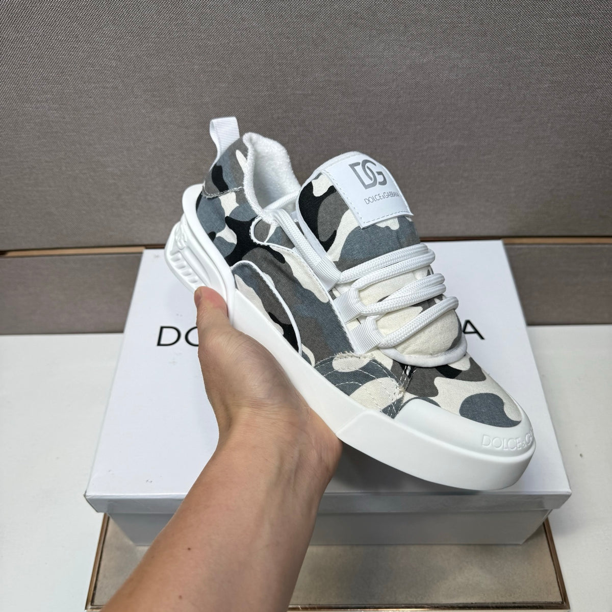 Dolce & Gabbana DG Couple's Multi-Material Casual Sneakers 4 Colors