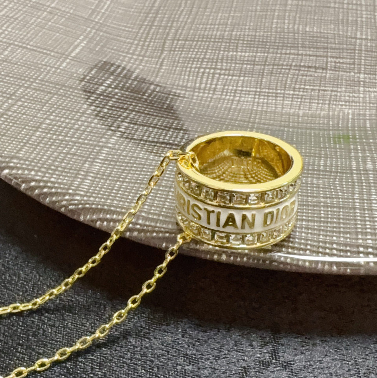 crystal letter Ring for women - alternate angle view 7