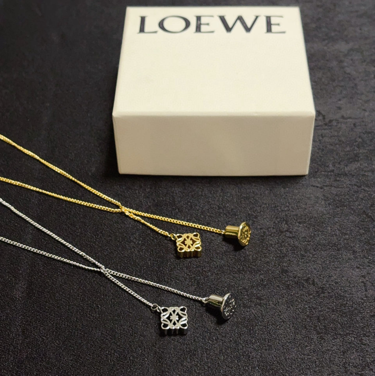 gold floral Necklace for men - alternate angle view 3