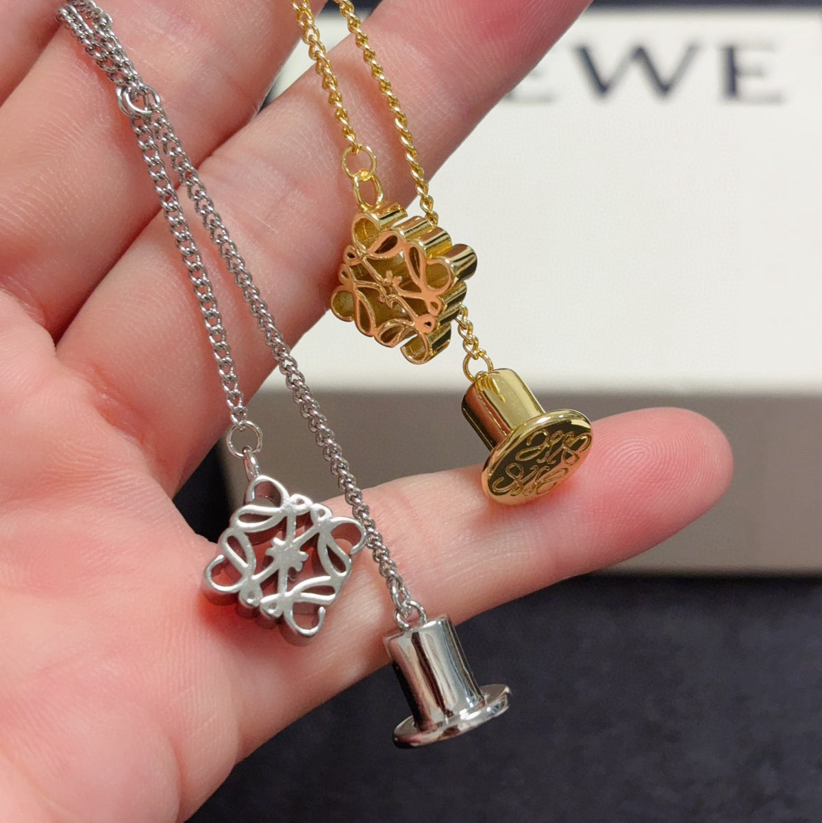 gold floral Necklace for men - alternate angle view 7