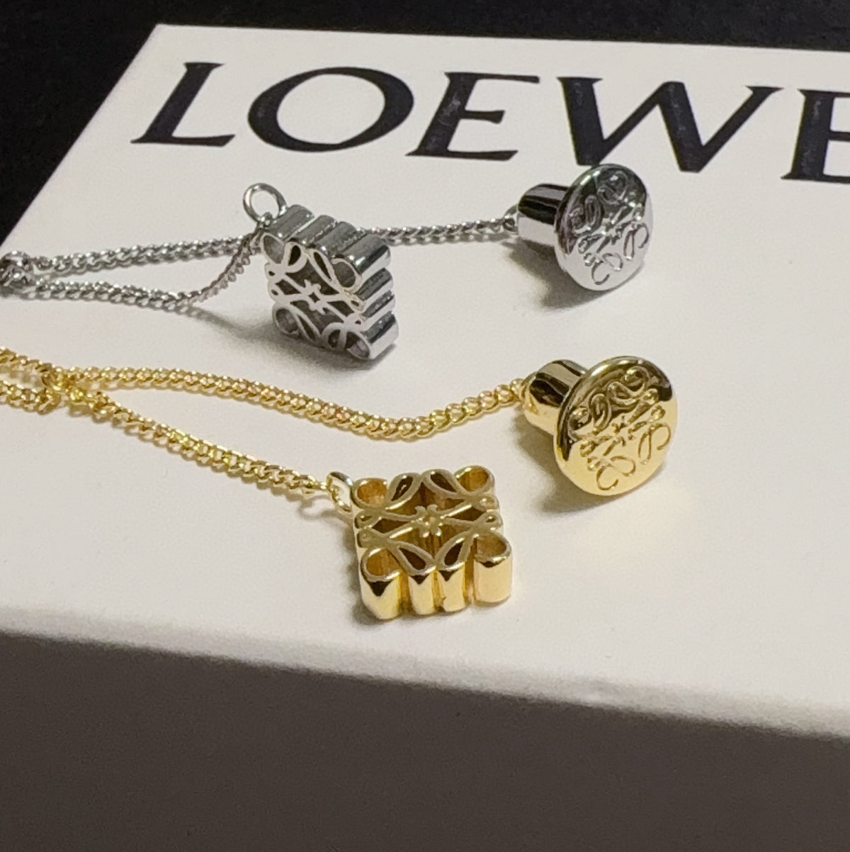 gold floral Necklace for men - alternate angle view 4