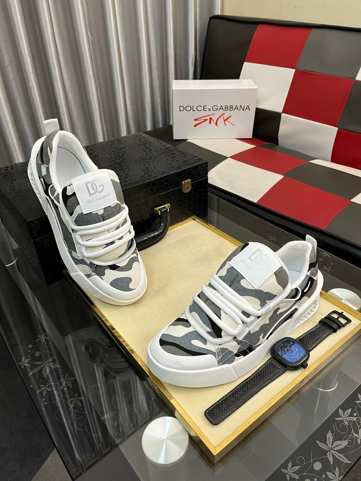 Dolce & Gabbana DG Silk Calfskin & Nubuck Casual Sneakers