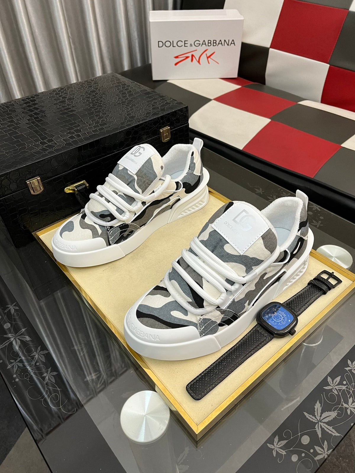 Dolce & Gabbana DG Silk Calfskin & Nubuck Casual Sneakers