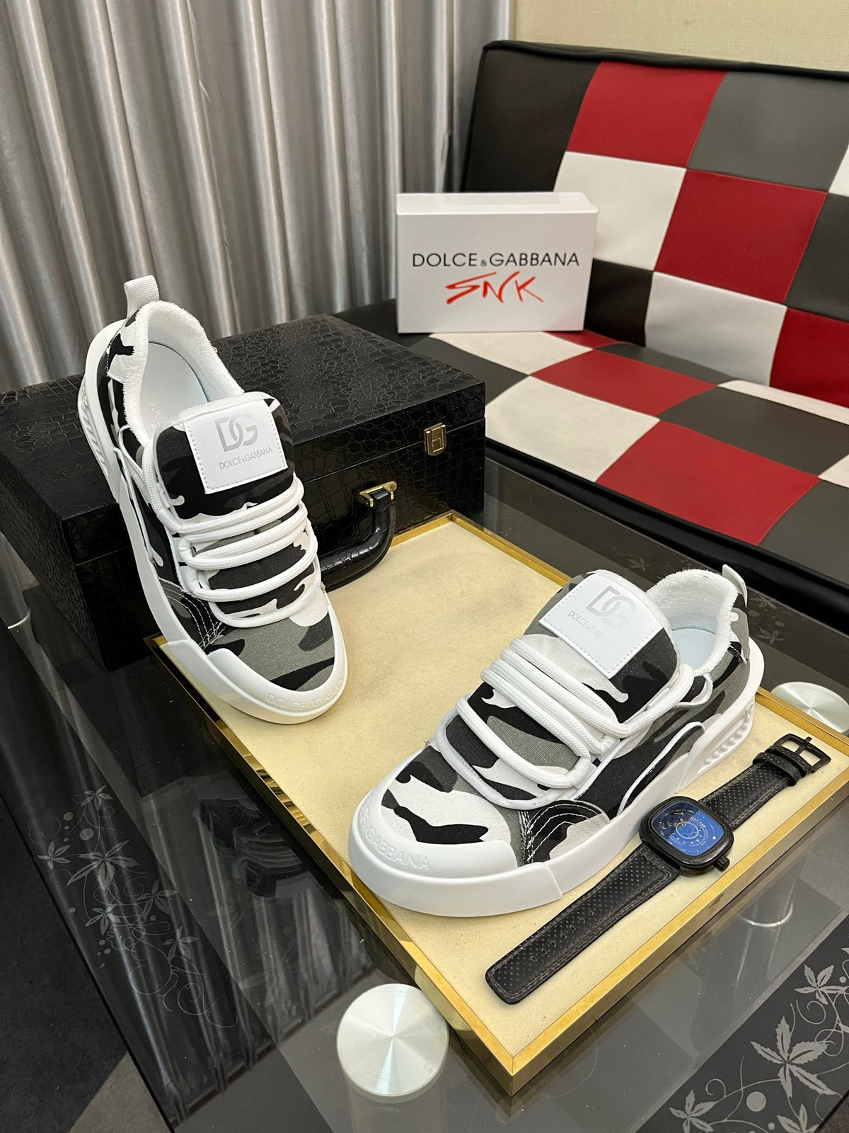 Dolce & Gabbana DG Silk Calfskin & Nubuck Casual Sneakers