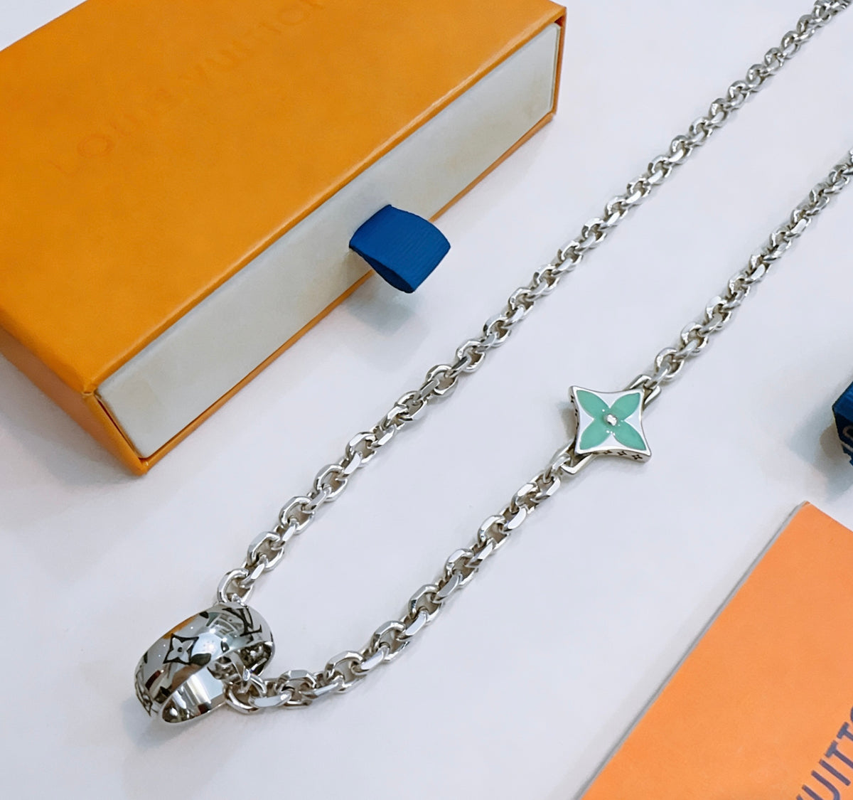 antique chain Necklace for men - alternate angle view 5