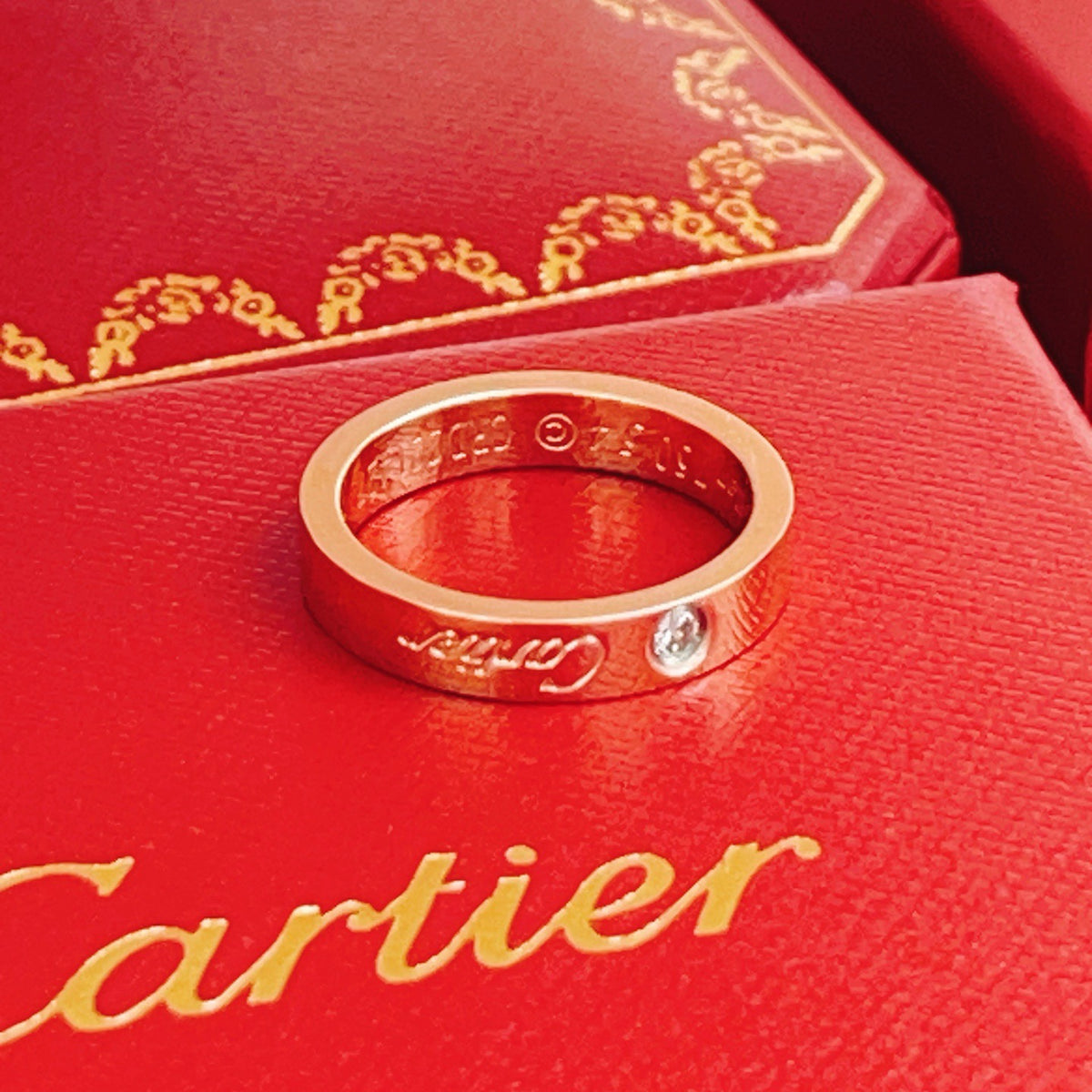 rose gold brass rose Ring for women - product detail view