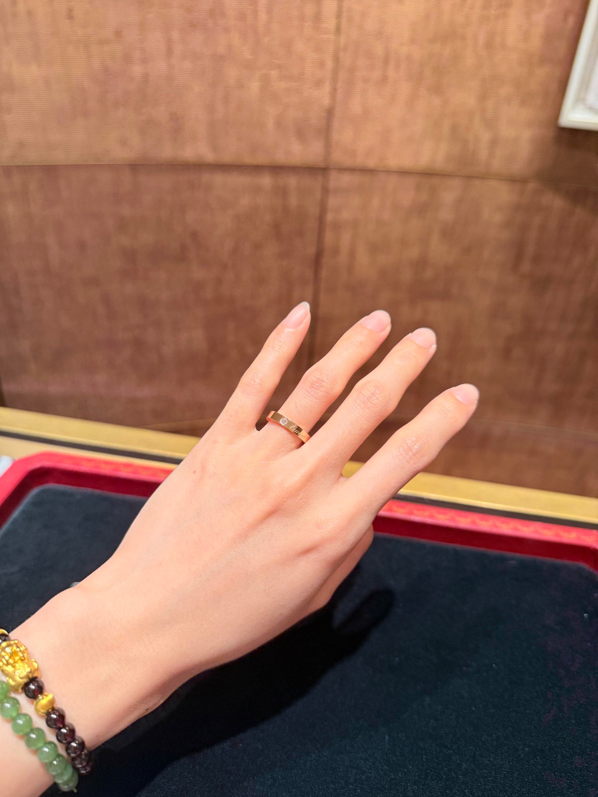 rose gold brass rose Ring for women - alternate angle view 4
