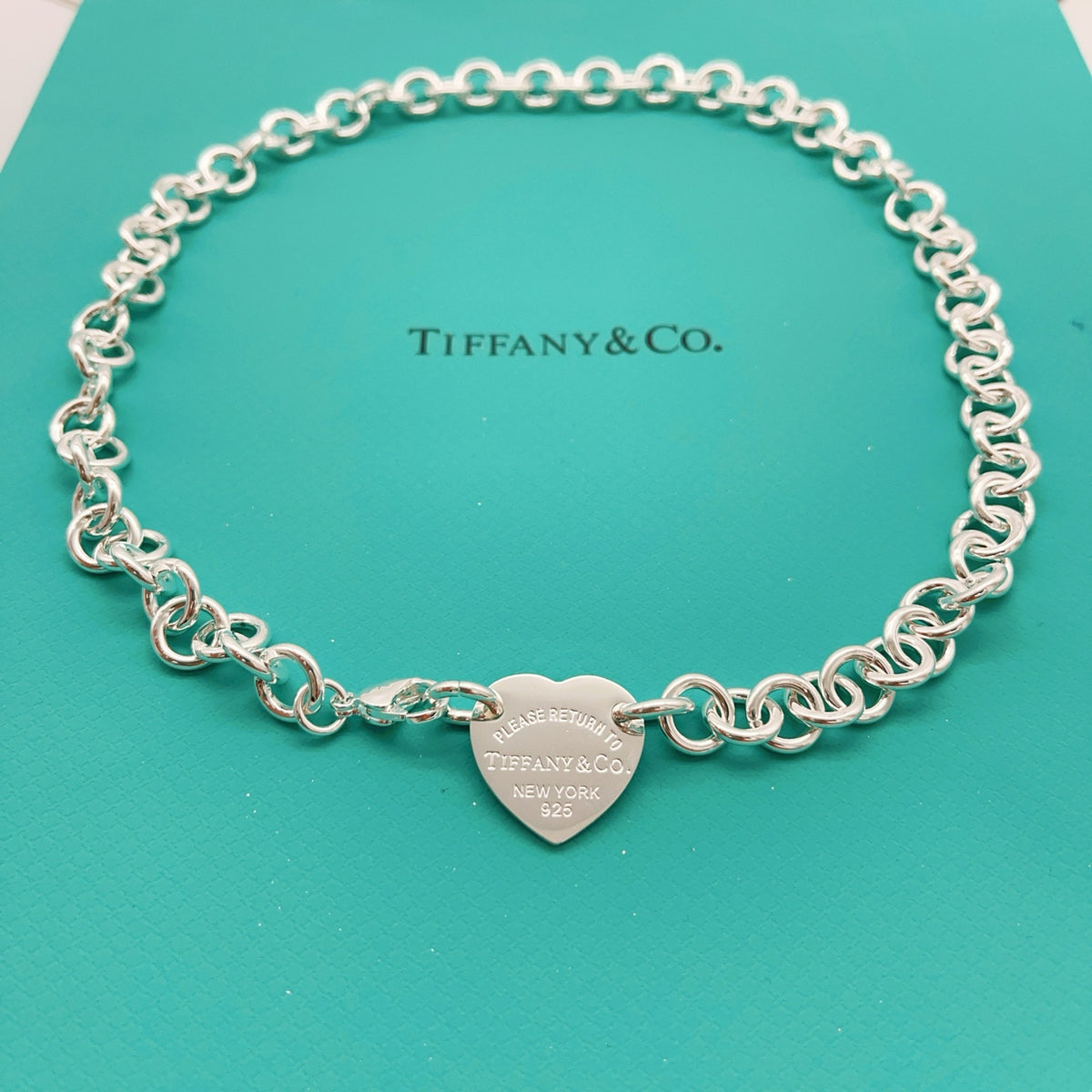 silver brass heart Necklace for women - product detail view