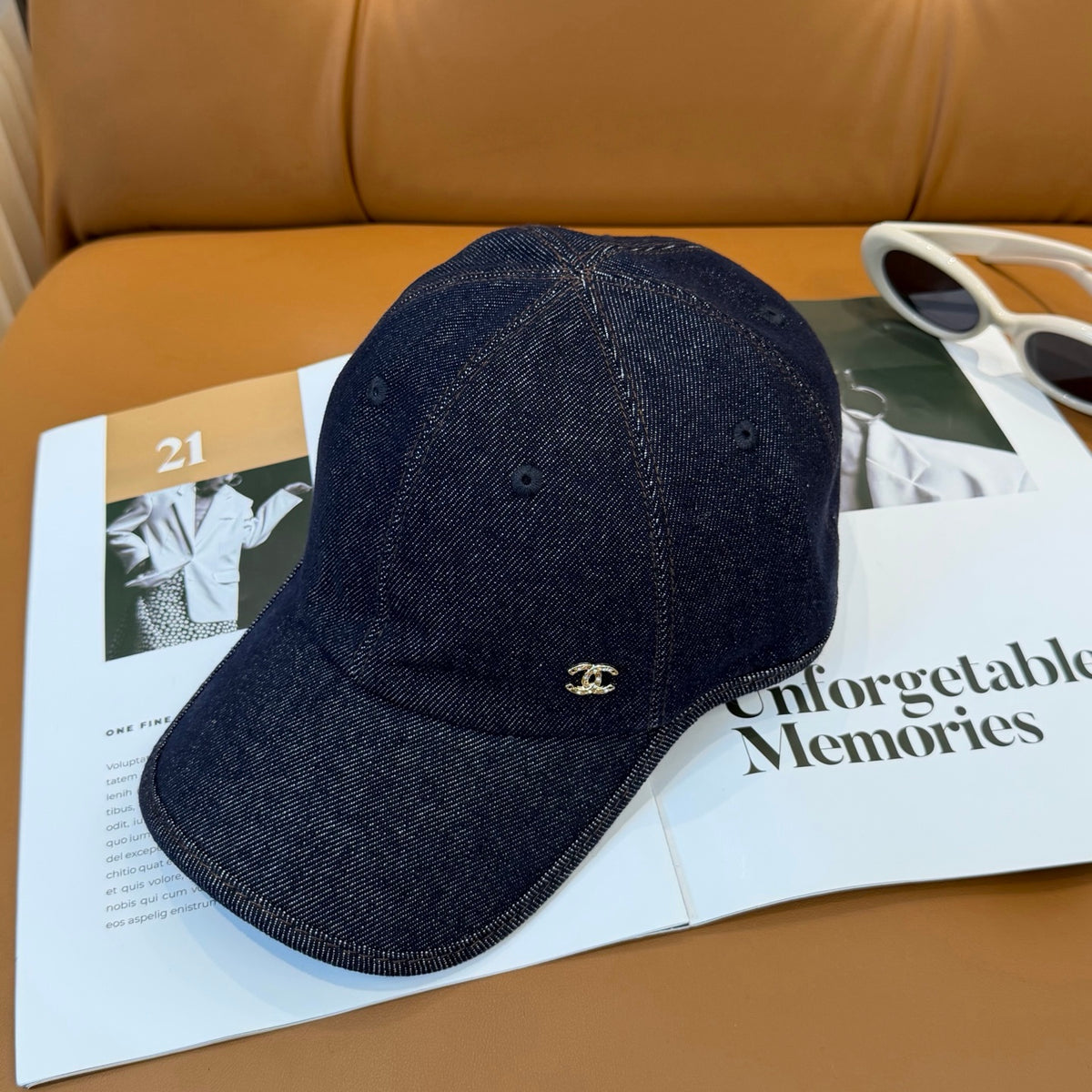 denim double c Baseball Cap for women - alternate angle view 6