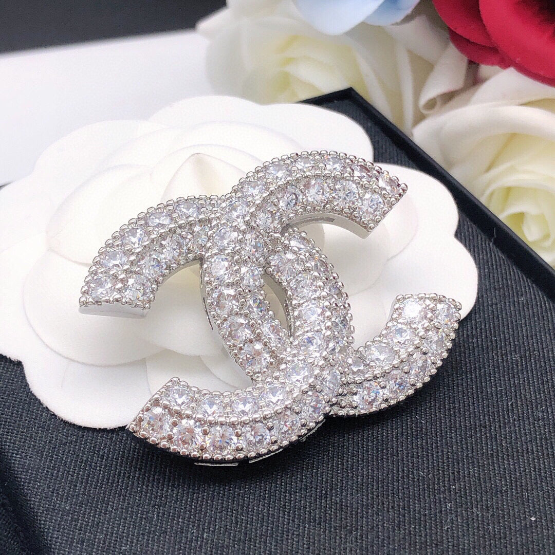 silver pearl inlaid Brooch for women - alternate angle view 5