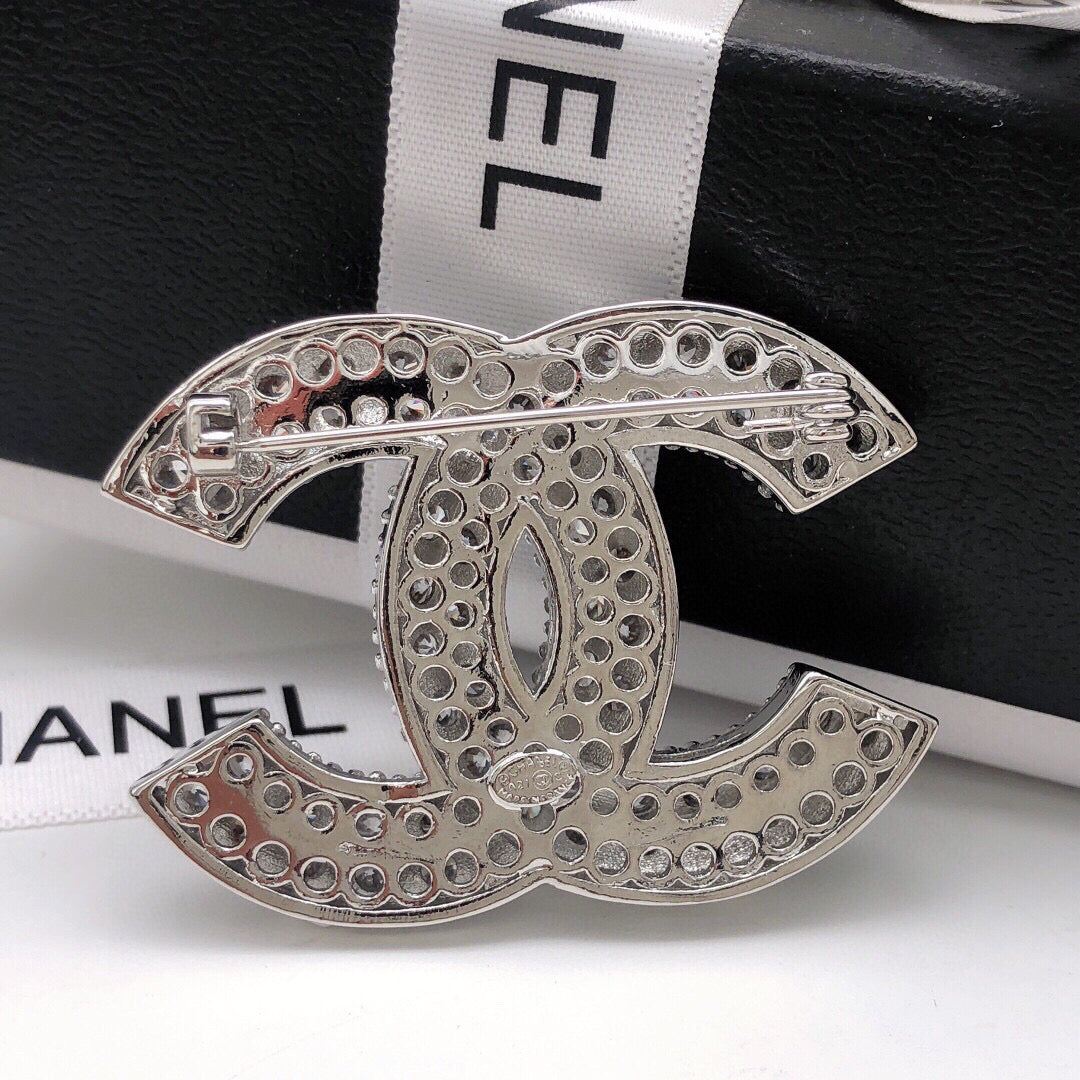 silver pearl inlaid Brooch for women - alternate angle view 4