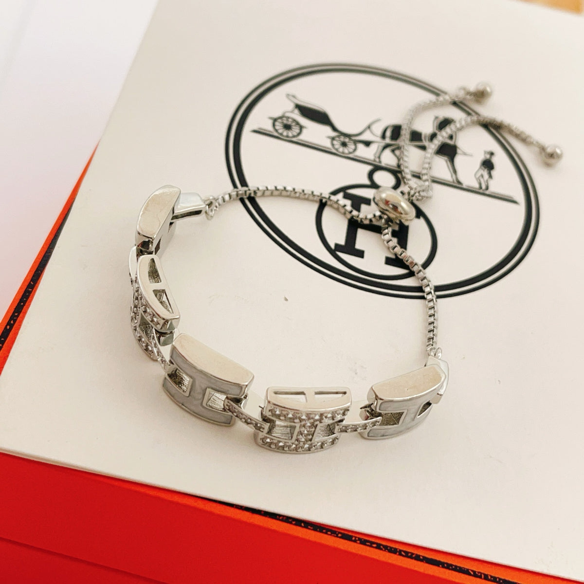 silver brass letter Bracelet for women - alternate angle view 4