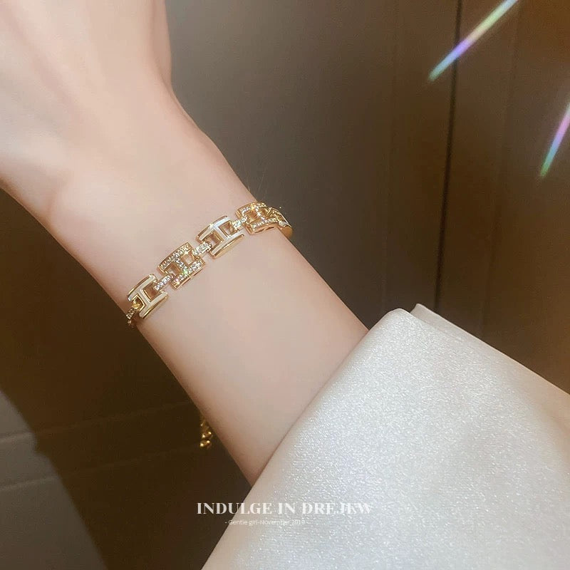silver brass letter Bracelet for women - alternate angle view 9