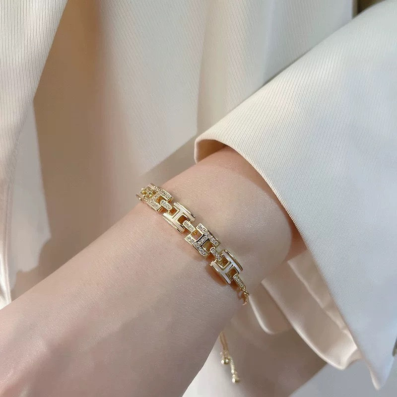 silver brass letter Bracelet for women - alternate angle view 8