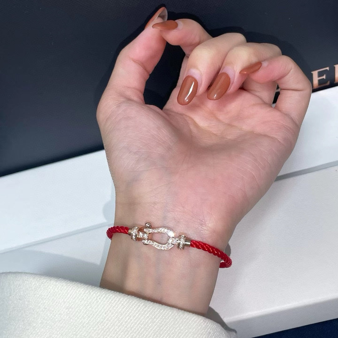rose gold crystal rose Bracelet for men - alternate angle view 3