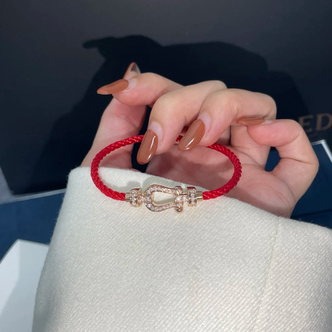 rose gold crystal rose Bracelet for men - alternate angle view 2