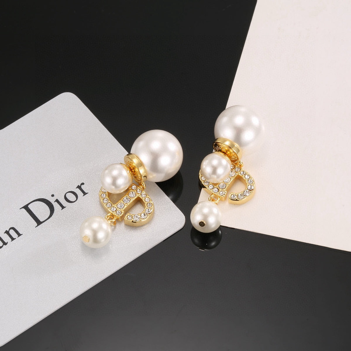 silver resin letter Drop Earrings for women - alternate angle view 4