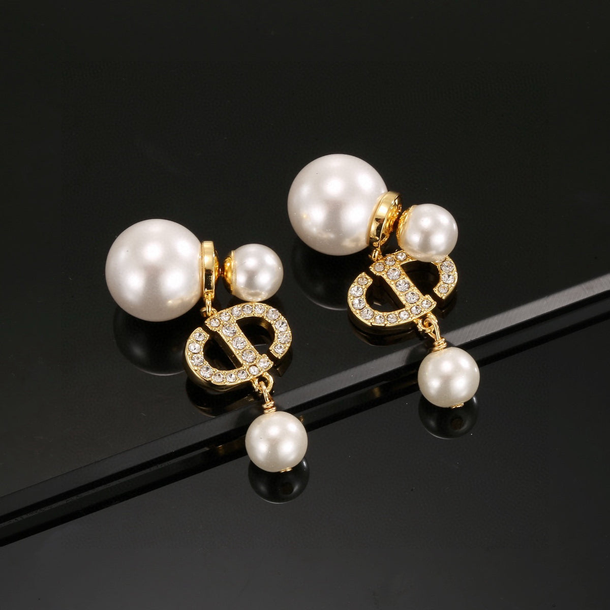 silver resin letter Drop Earrings for women - alternate angle view 5