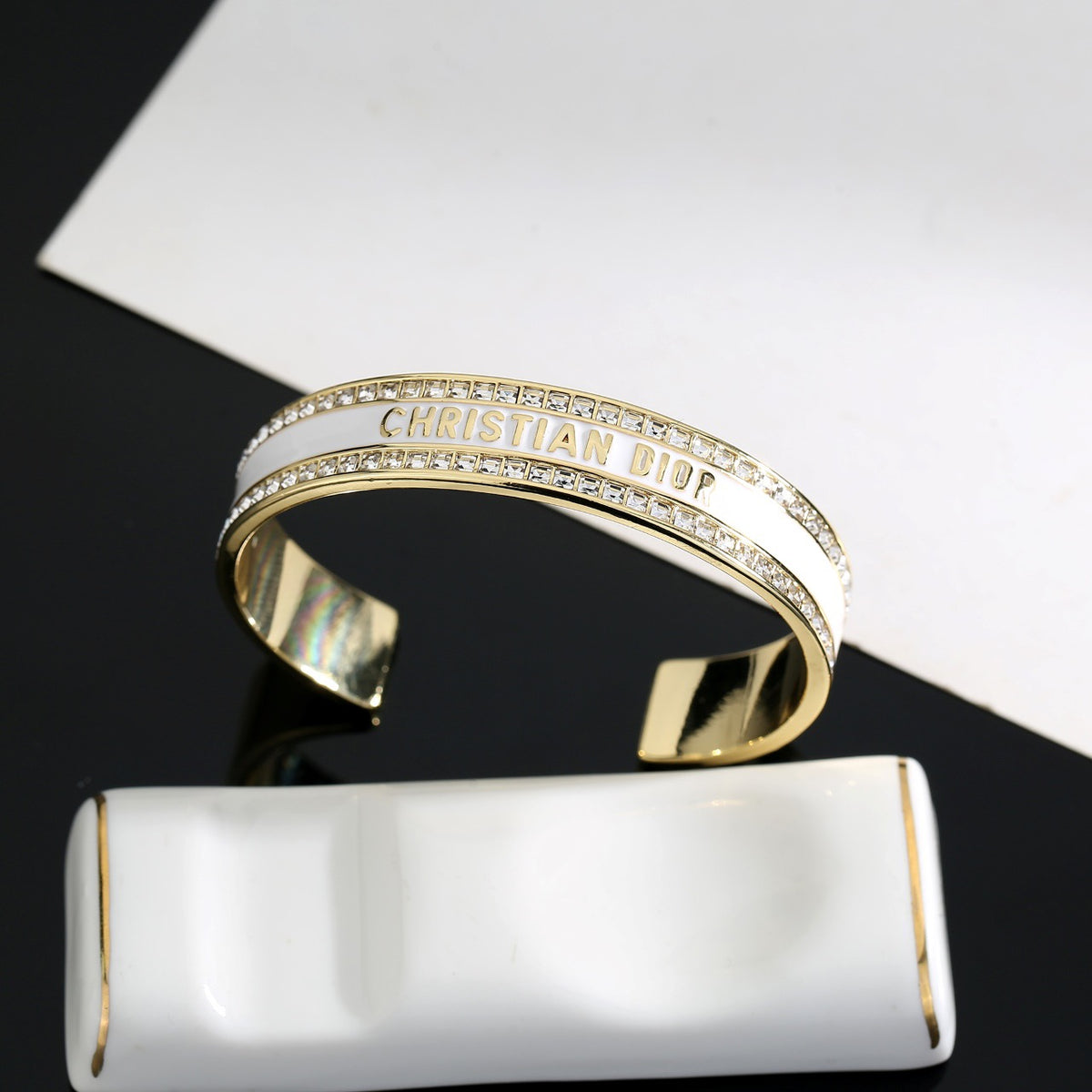 white gold Bangle for women - alternate angle view 2