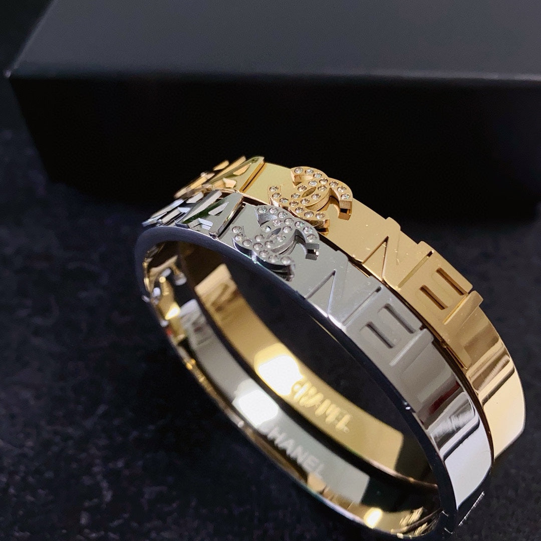 red crystal letter Bangle for women - alternate angle view 6