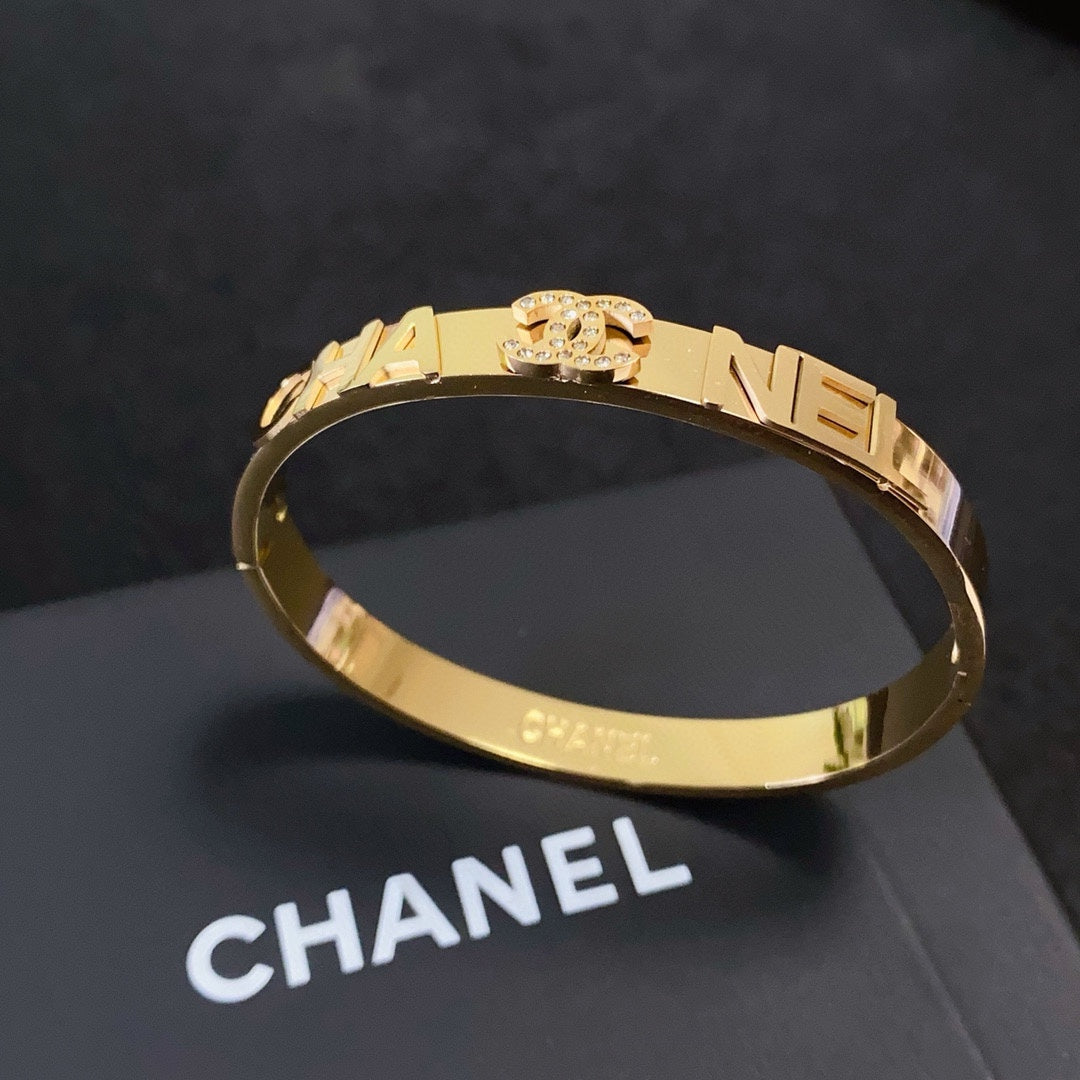 red crystal letter Bangle for women - alternate angle view 7
