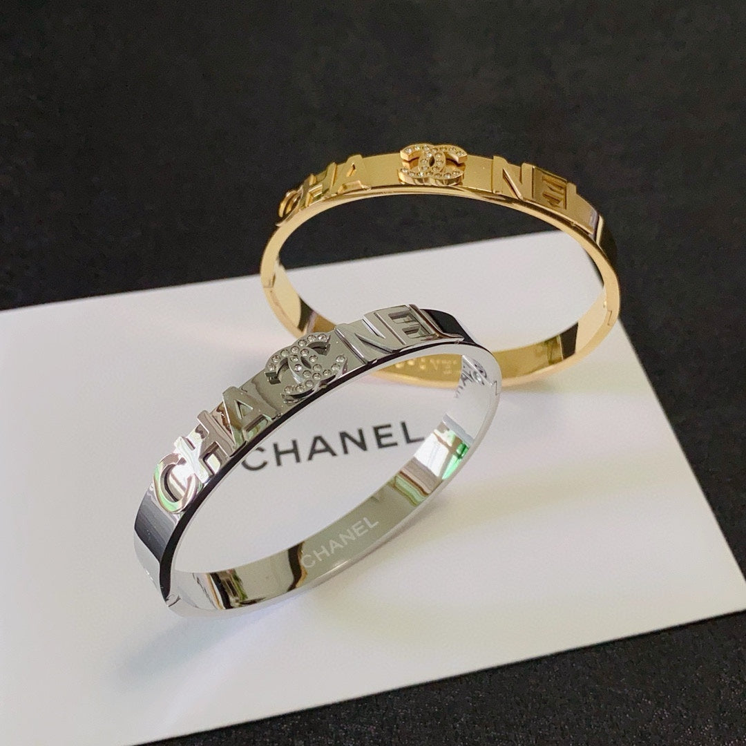 red crystal letter Bangle for women - product detail view