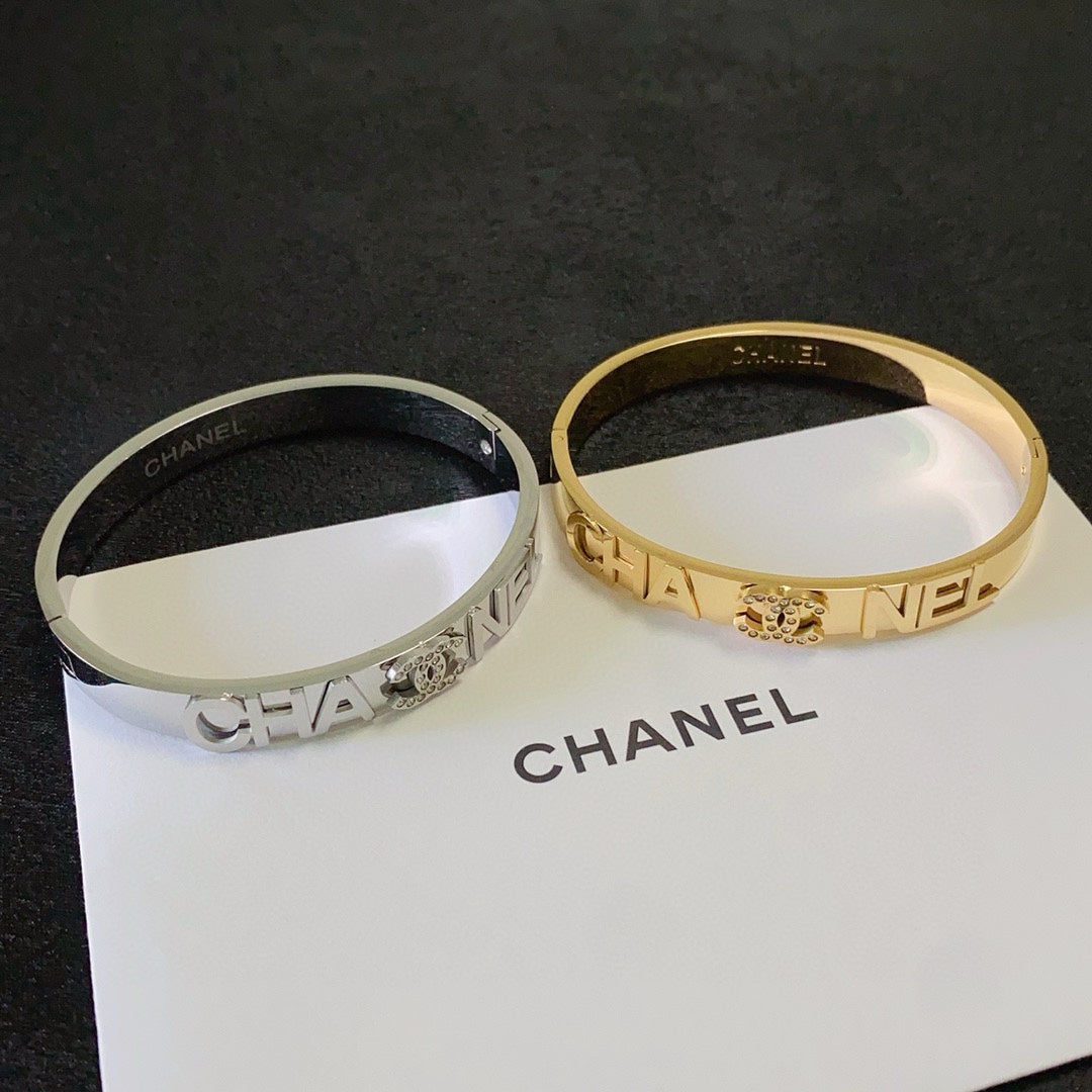 red crystal letter Bangle for women - alternate angle view 5