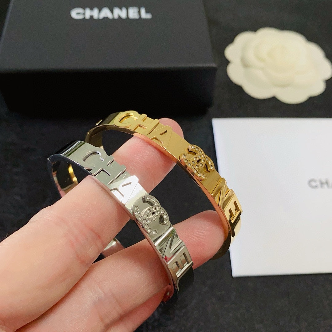 red crystal letter Bangle for women - alternate angle view 8