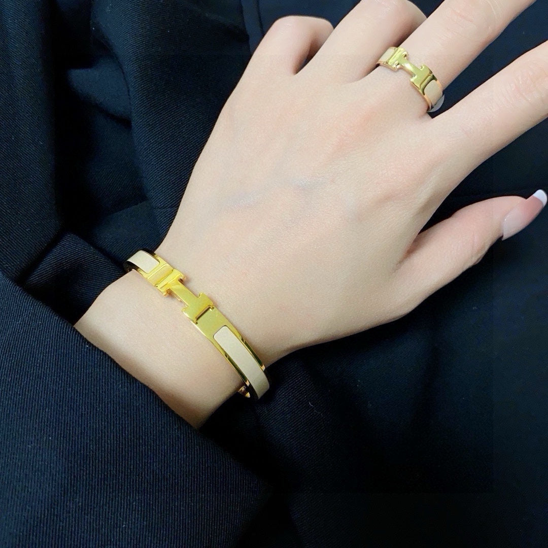 tan enamel versatile Bangle for women - alternate angle view 3