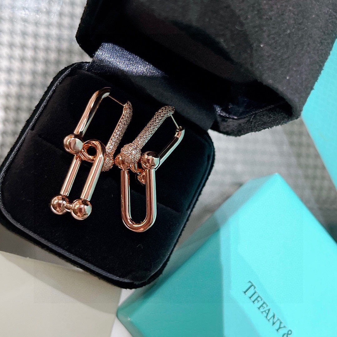 rose gold crystal rose Drop Earrings for women - alternate angle view 2