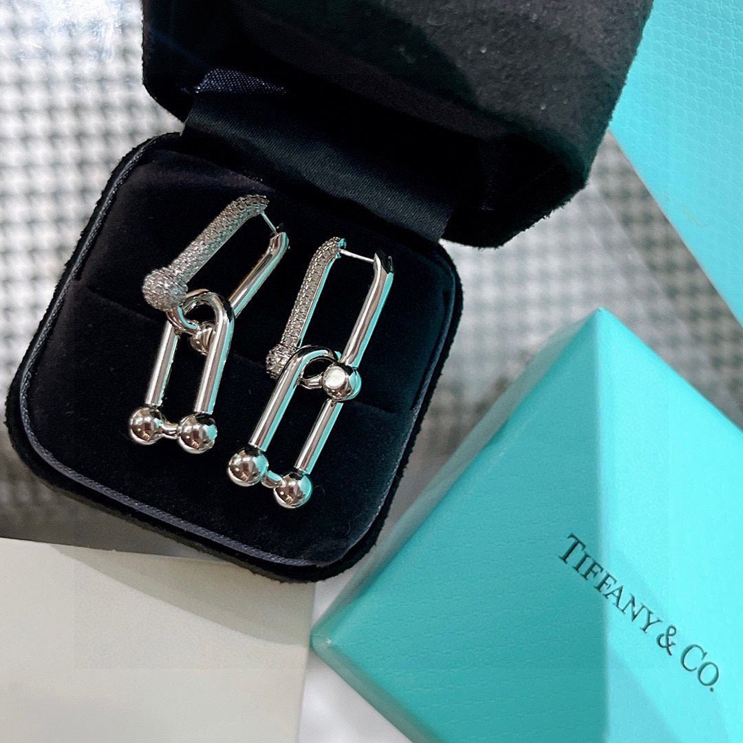 rose gold crystal rose Drop Earrings for women - product detail view