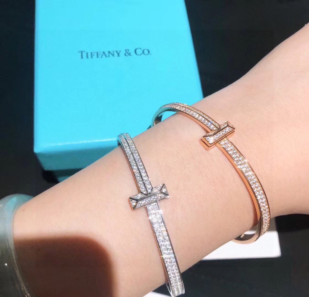 rose gold crystal rose Bangle for women - alternate angle view 8