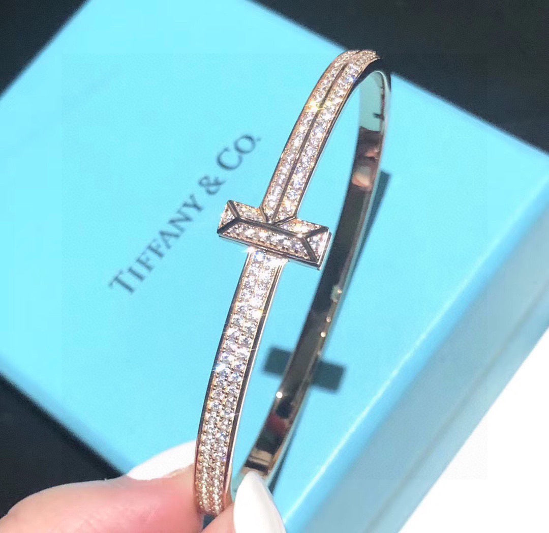 rose gold crystal rose Bangle for women - alternate angle view 6