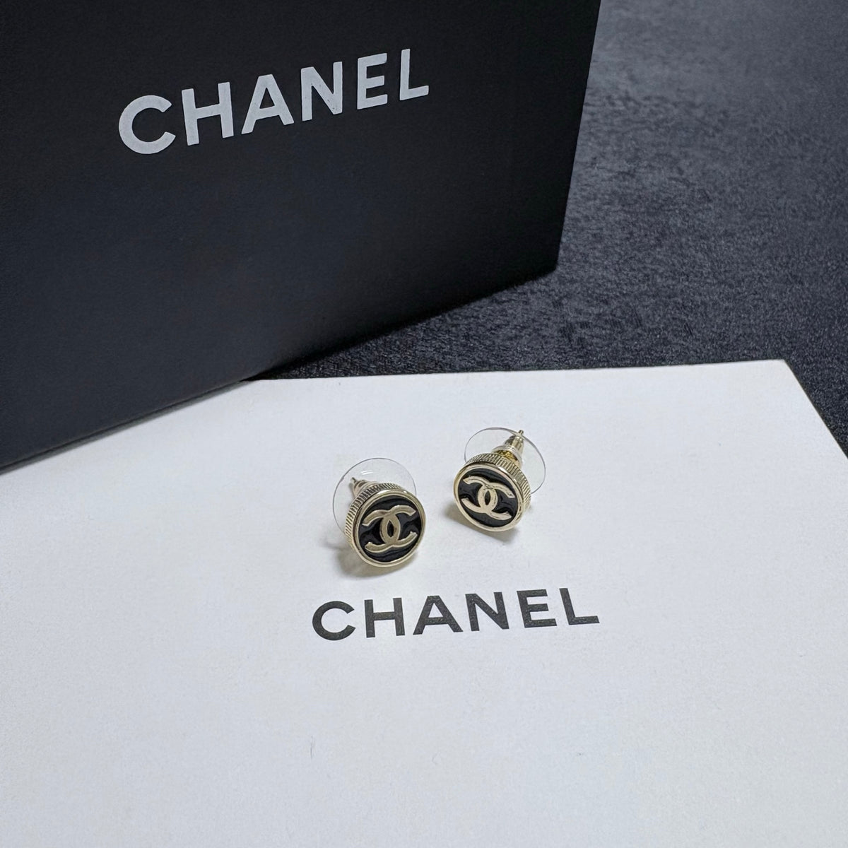 gold minimalist Drop Earrings for women - alternate angle view 3