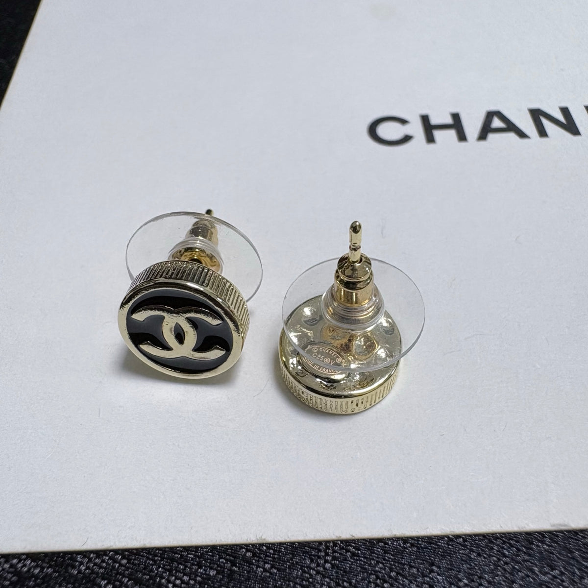 gold minimalist Drop Earrings for women - alternate angle view 5