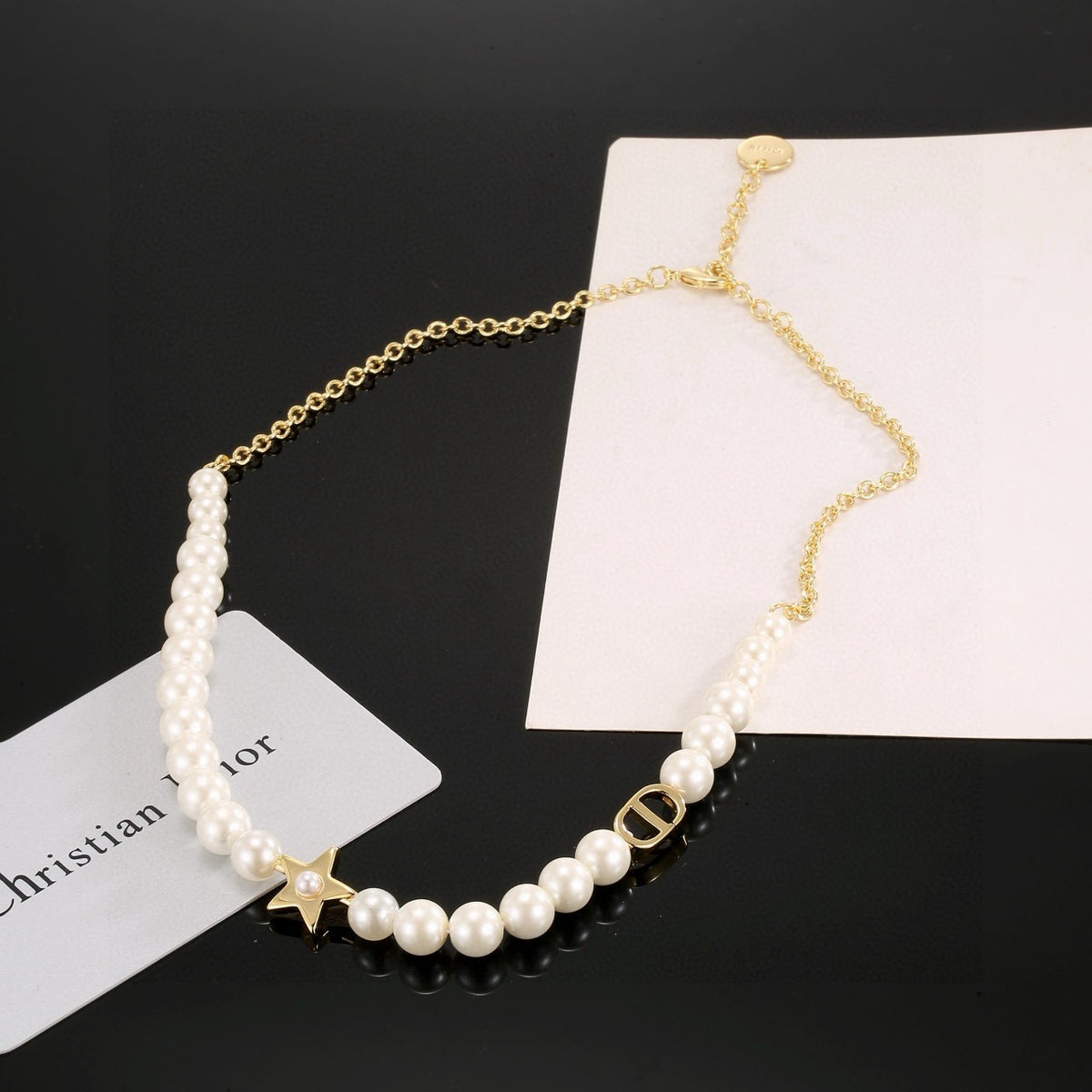 gold pearl Necklace for women - alternate angle view 4