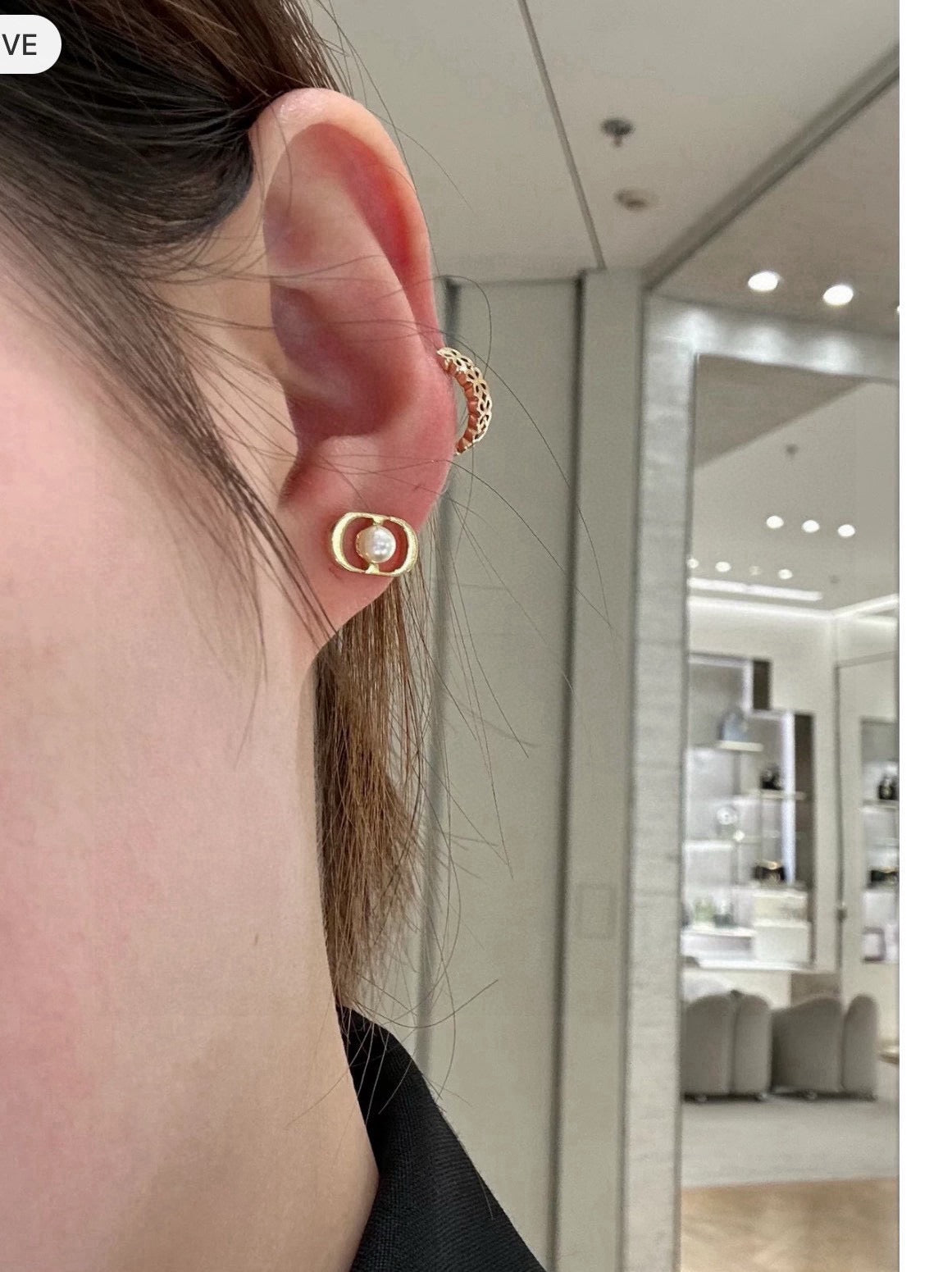 gold luxury Stud Earrings for women - alternate angle view 5