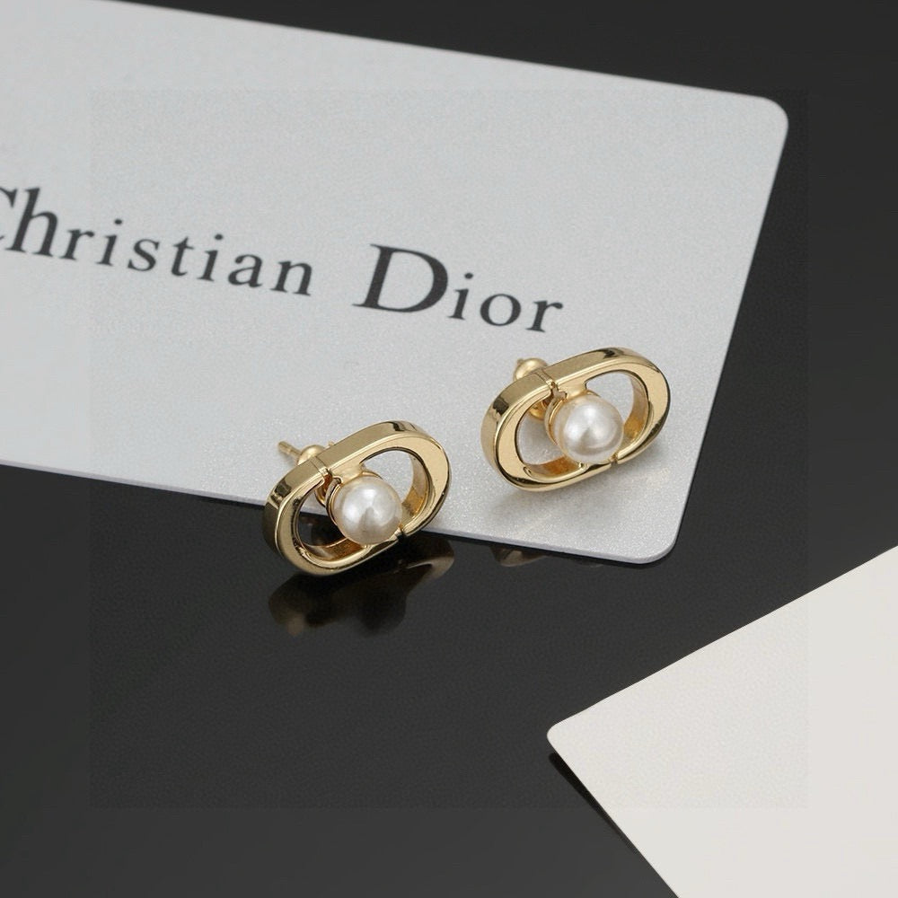 gold luxury Stud Earrings for women - product detail view