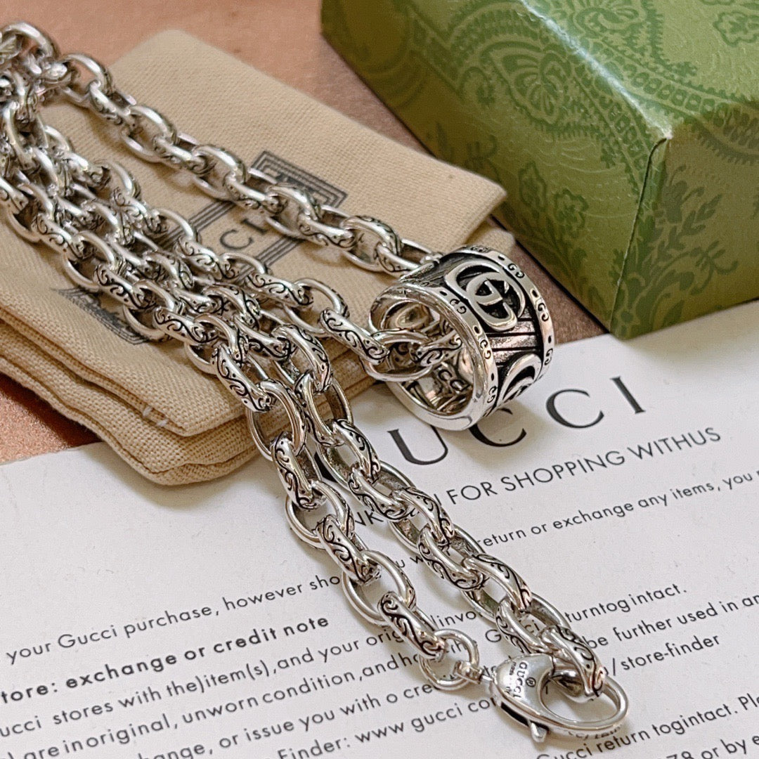 antique double g Necklace for women - alternate angle view 5
