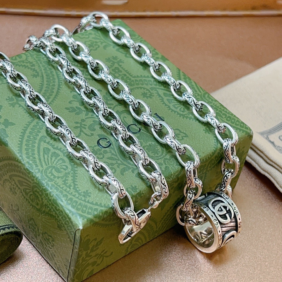 antique double g Necklace for women - alternate angle view 8