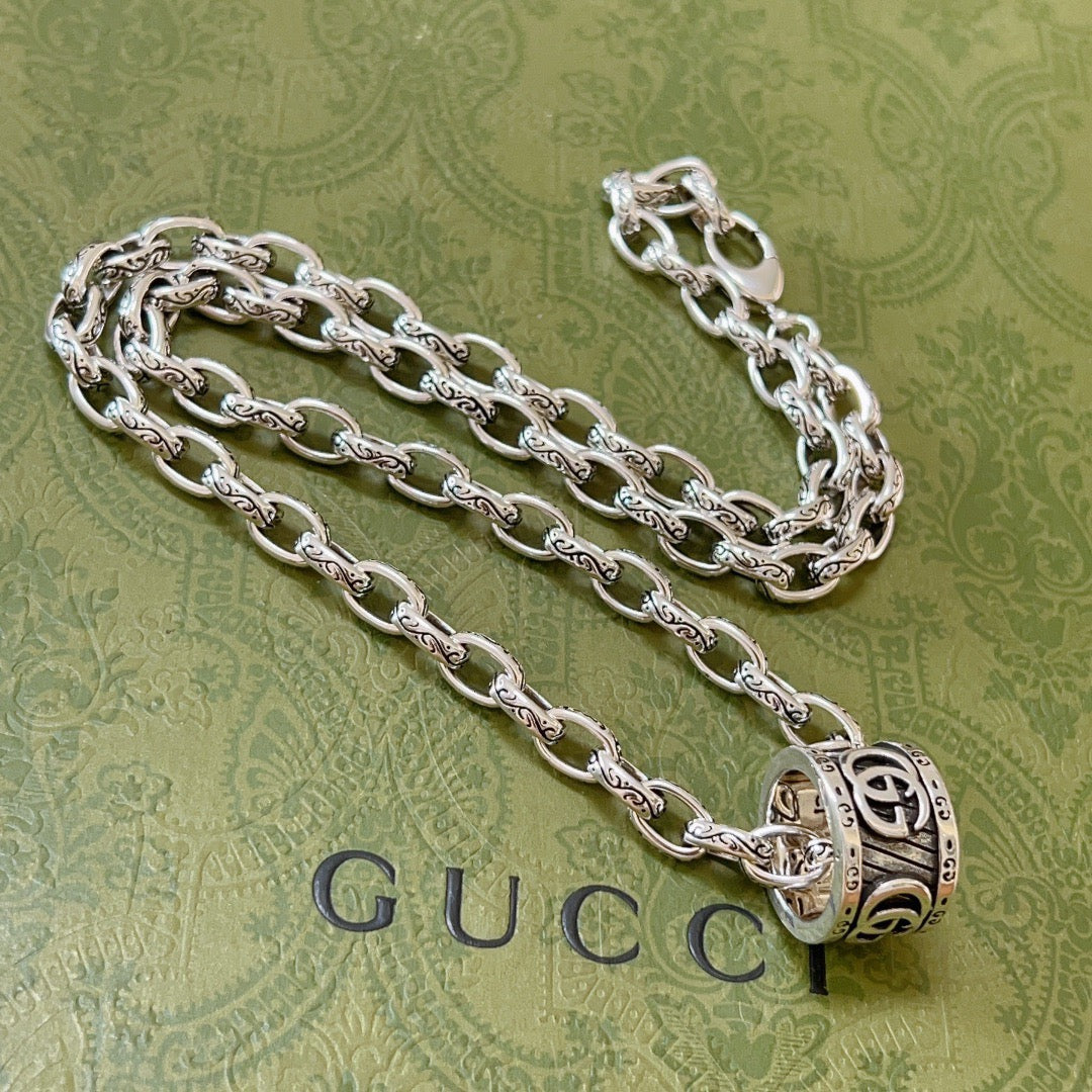 antique double g Necklace for women - product detail view