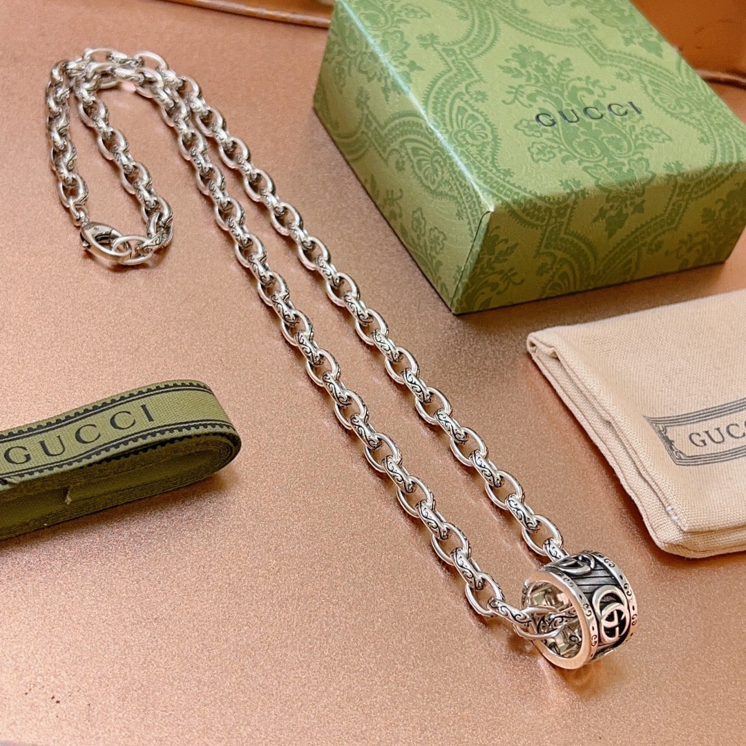 antique double g Necklace for women - alternate angle view 7