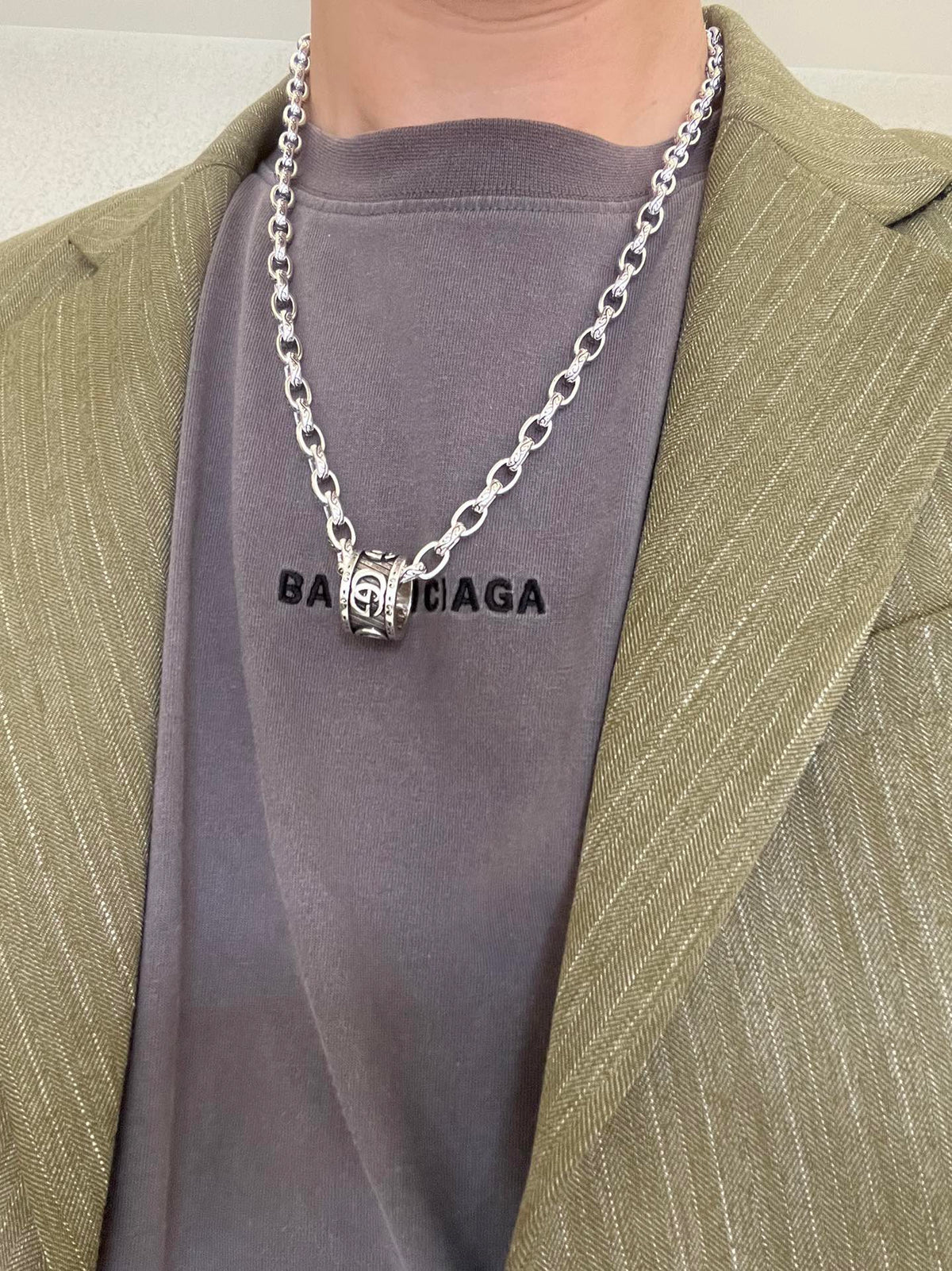 antique double g Necklace for women - alternate angle view 6