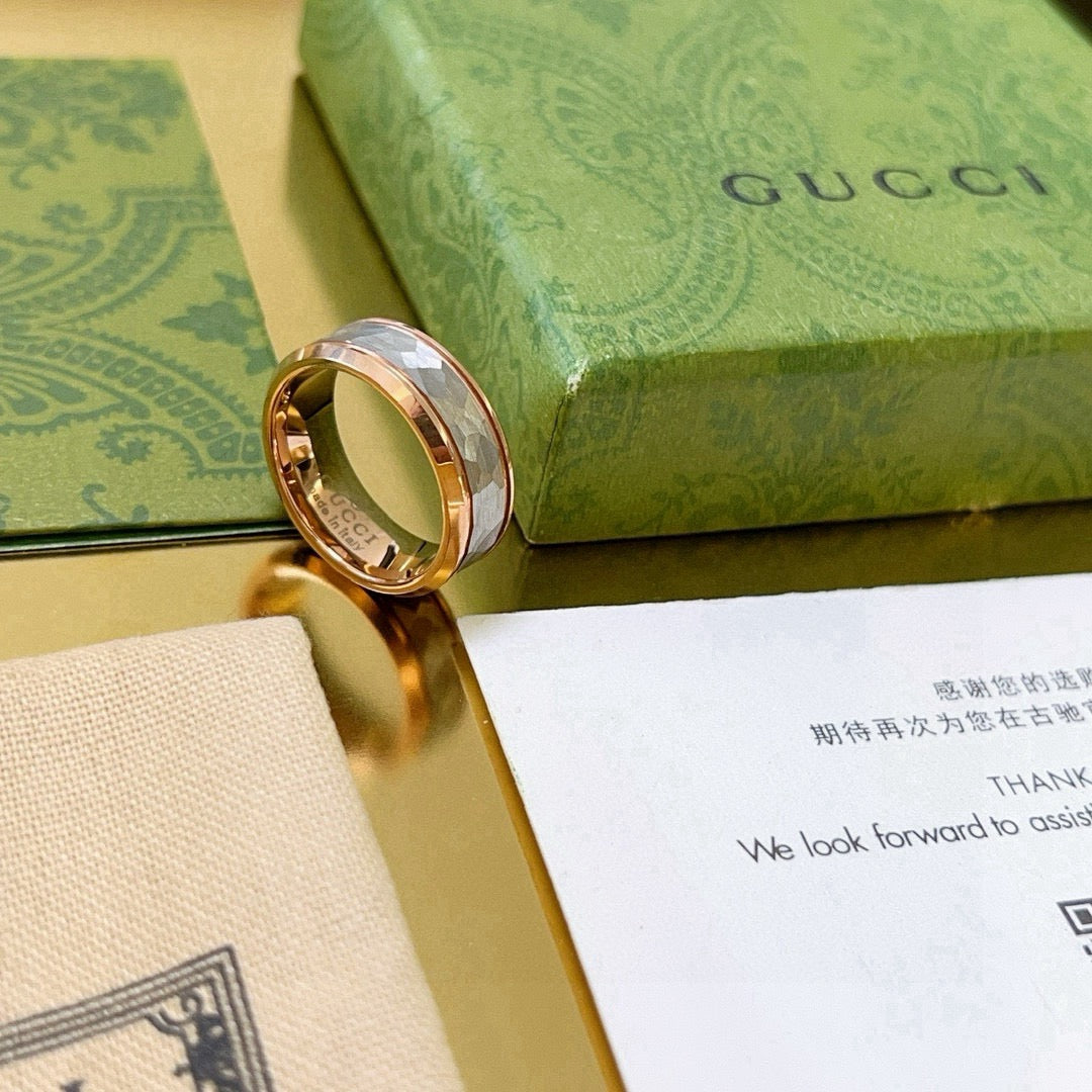 gold double g Ring for men - alternate angle view 4