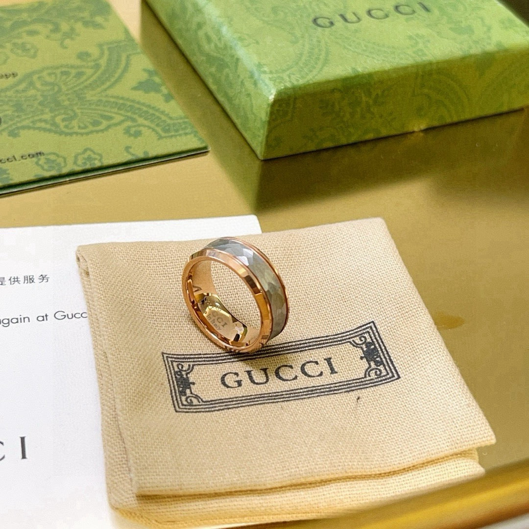 gold double g Ring for men - alternate angle view 2