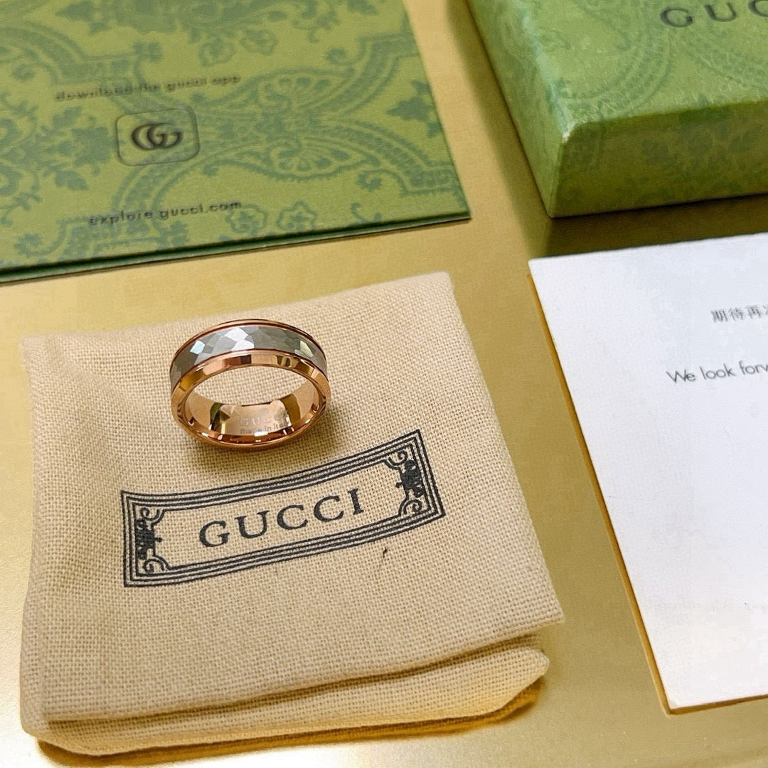 gold double g Ring for men - alternate angle view 6