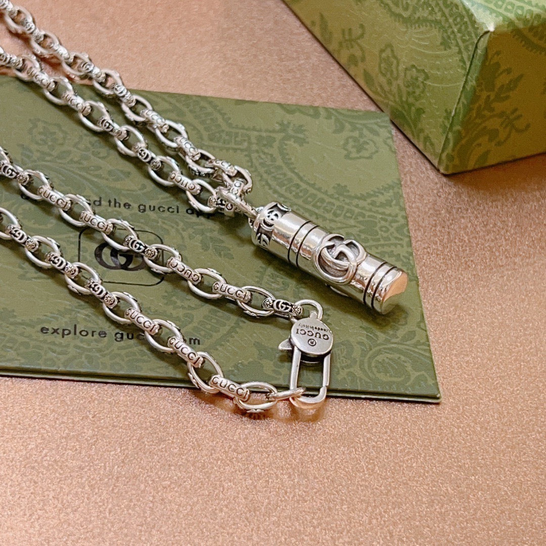 antique double g Necklace for women - alternate angle view 2